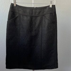 DKNY black brocade pencil skirt